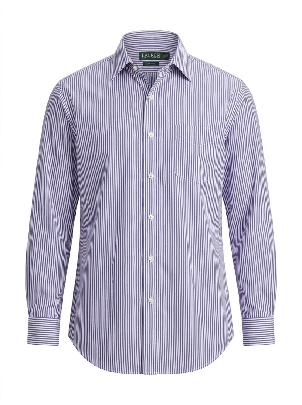 Lauren Ralph Lauren Striped Non-Iron Button-Up Shirt Women Size 16 1/2